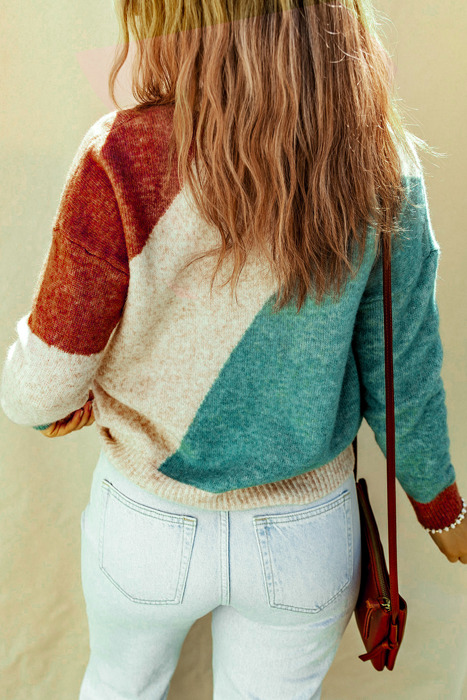 Love Kuza - Colorblock Horizon Knit Sweater