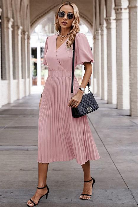 Love Kuza Graceful Pleats Midi Dress