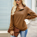  Love Kuza Asymmetrical Zipper Neck Sweater