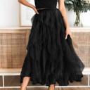  Love Kuza Tulle Tulle Tiered Maxi Skirt