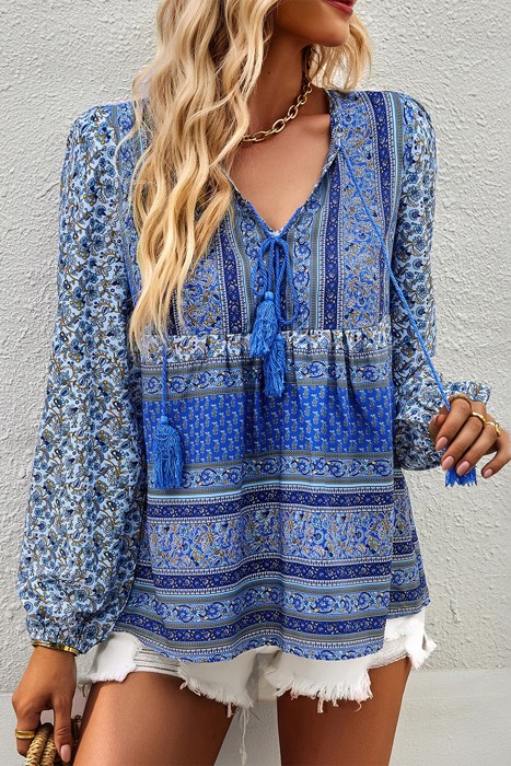 Love Kuza Boho Bloom Babydoll Blouse