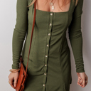  Love Kuza - Evergreen Charm Ribbed Dress