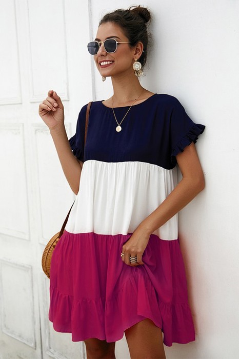 SALE!  Last Piece - Size L only - Love Kuza Color Cascade Dress