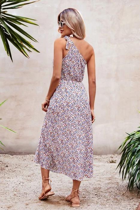 Love Kuza Blooming Asymmetry Midi Dress