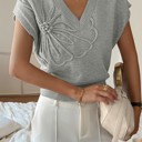 Gray Small Love Kuza Chic Blossom Sweater Vest