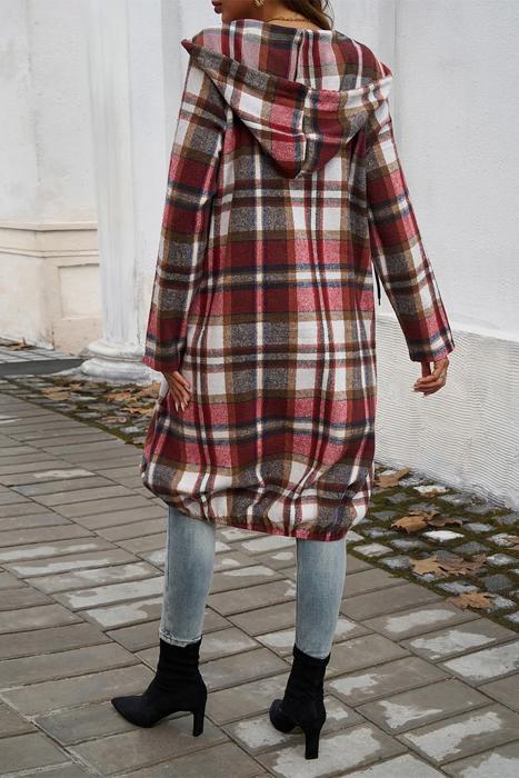 Love Kuza Plaid Hooded Comfort Shirt Jacket