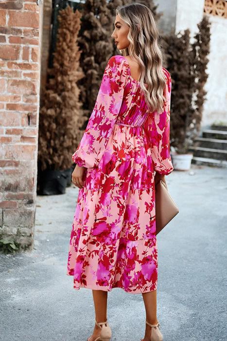 Love Kuza Elegant Flora Midi Dress