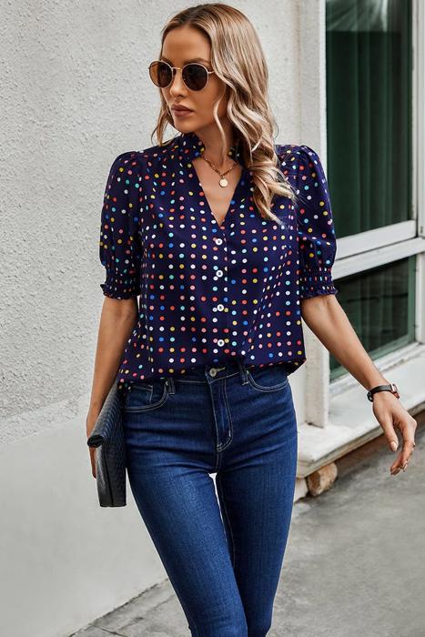 Love Kuza Whimsy Dot Blouse
