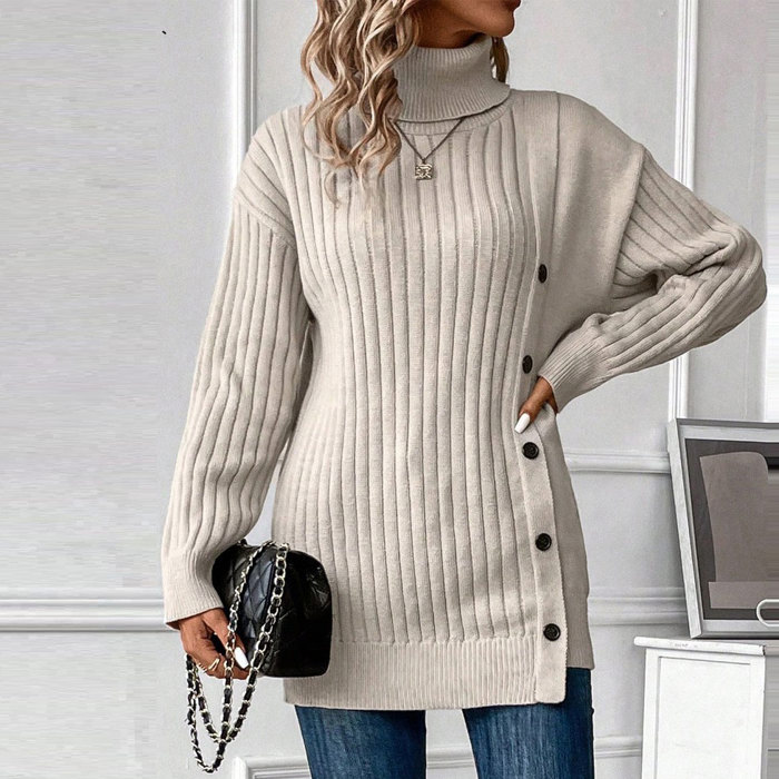 Love Kuza Cozy Buttoned Turtleneck