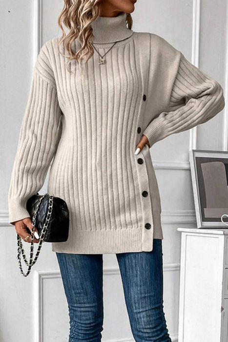 Love Kuza Cozy Buttoned Turtleneck