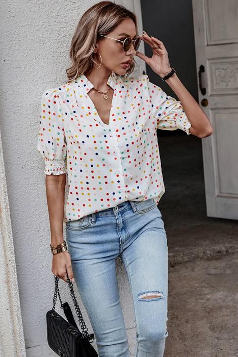 Love Kuza Whimsy Dot Blouse