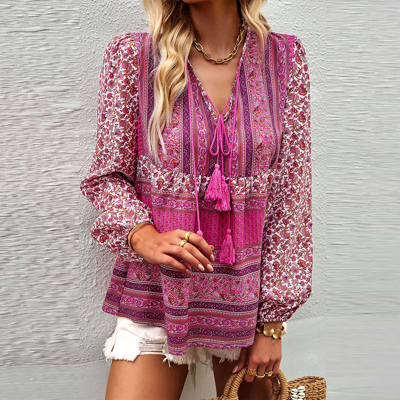 Love Kuza Boho Bloom Babydoll Blouse