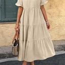  Love Kuza Sunset Stroll Tiered Midi Dress