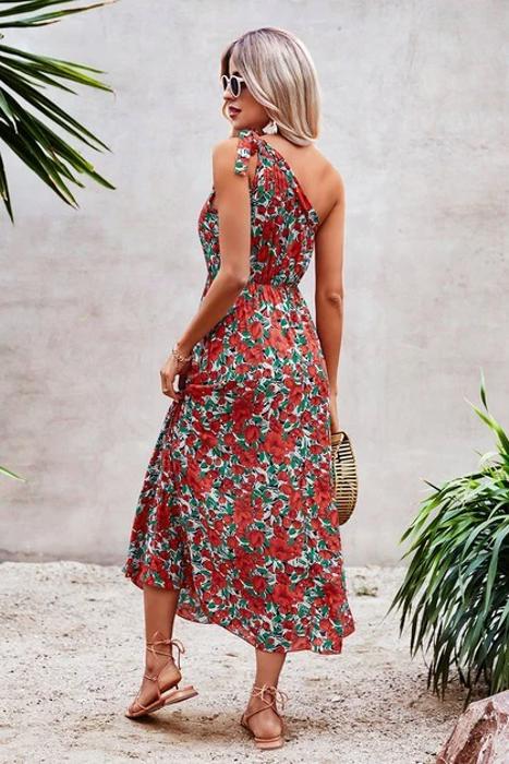 Love Kuza Blooming Asymmetry Midi Dress