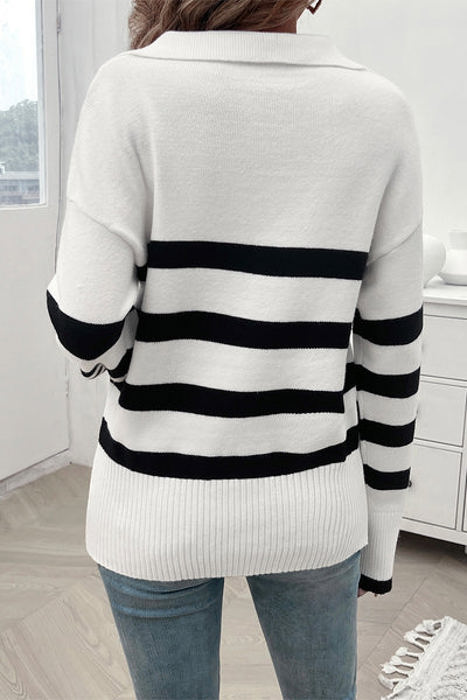 Love Kuza Collared Streak Pullover