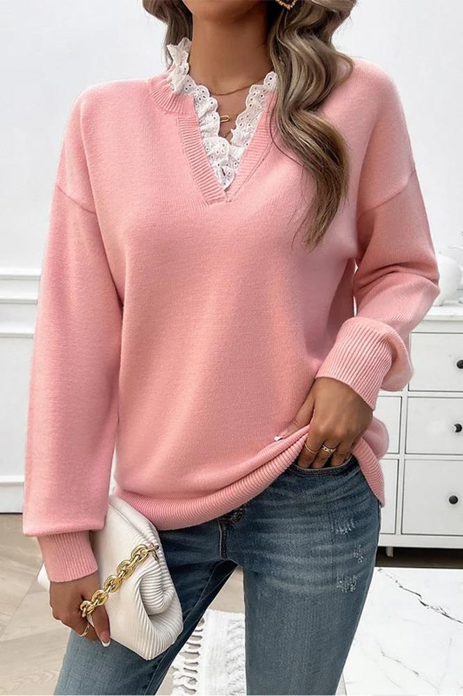 Love Kuza Serene Lace Knit Pullover