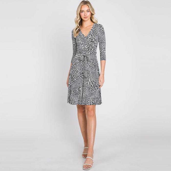 Love Kuza Modern Polka Venechia Essential Wrap Dress