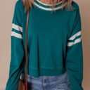  Love Kuza - Evergreen Varsity Stripe Sweatshirt