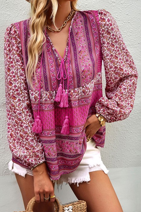 Love Kuza Boho Bloom Babydoll Blouse