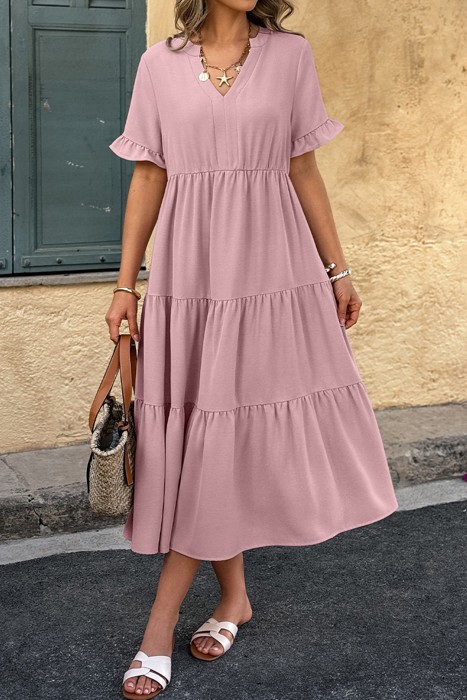 Love Kuza Sunset Stroll Tiered Midi Dress