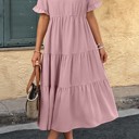  Love Kuza Sunset Stroll Tiered Midi Dress