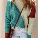  Love Kuza - Colorblock Horizon Knit Sweater