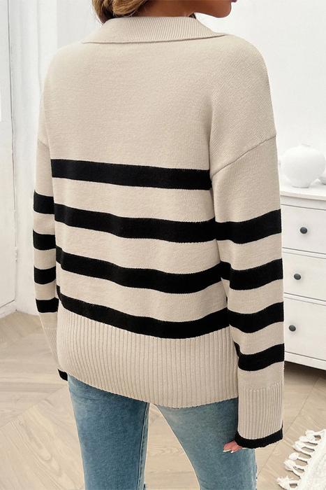 Love Kuza Collared Streak Pullover