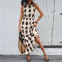  Love Kuza Geo Almond Elegance Maxi Dress