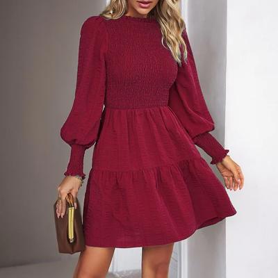 Love Kuza Smocked Long Sleeve Tiered Dress