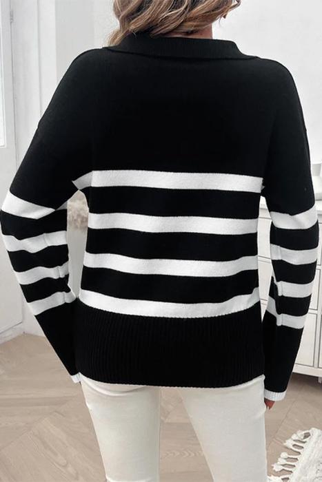 Love Kuza Collared Streak Pullover