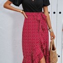  Love Kuza Floral Fusion Wrap Midi Dress