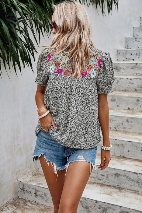 Love Kuza Embroidered Canopy Blouse