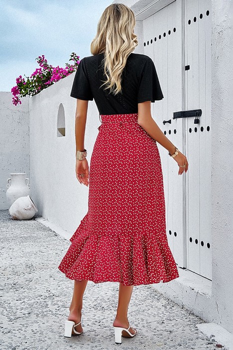 Love Kuza Floral Fusion Wrap Midi Dress