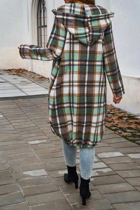 Love Kuza Plaid Hooded Comfort Shirt Jacket