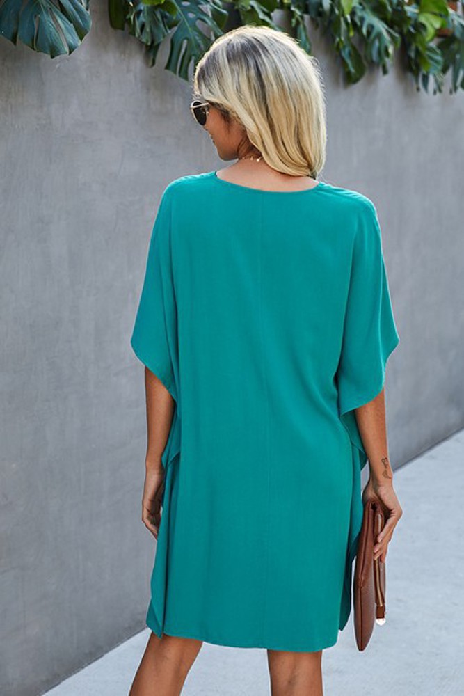 Love Kuza V Neck Dolman Sleeves Dress