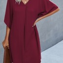  Love Kuza V Neck Dolman Sleeves Dress