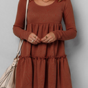  Love Kuza - Cinnamon Spice Tiered Babydoll Dress