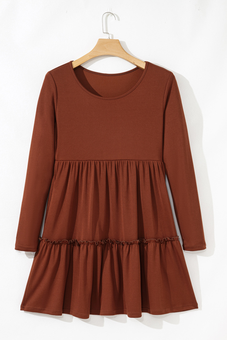 Love Kuza - Cinnamon Spice Tiered Babydoll Dress
