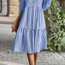  Love Kuza Button Front Tiered Midi Dress