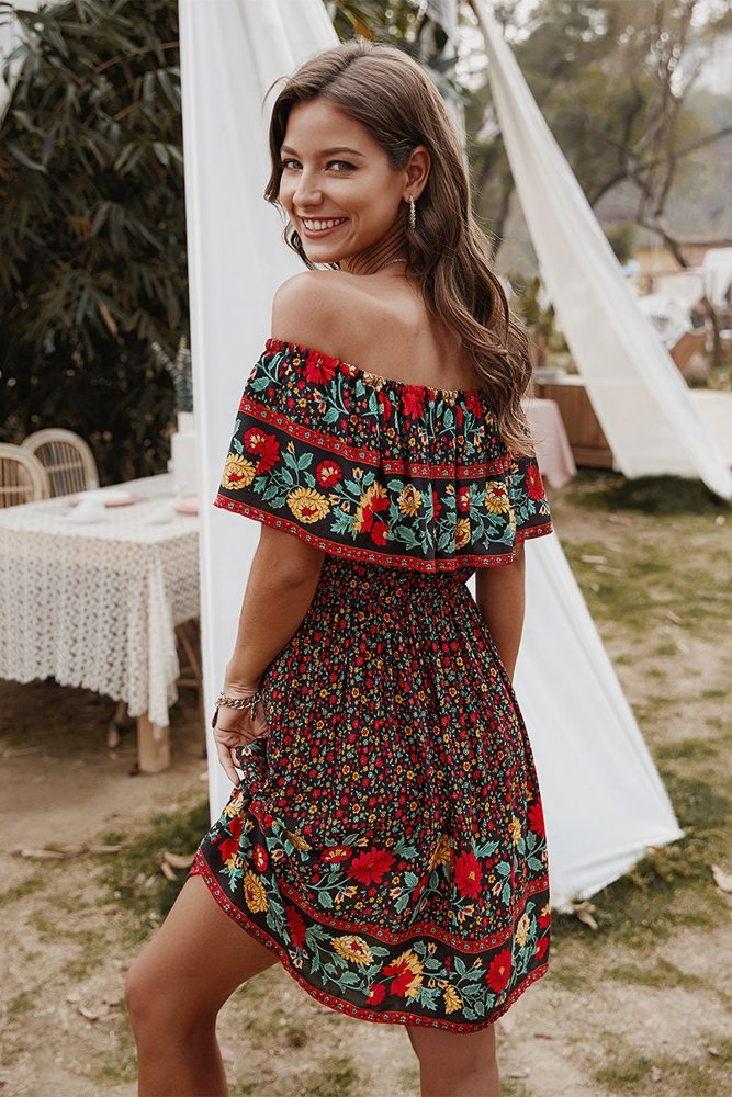 Love Kuza Bohemian Bloom Border Dress