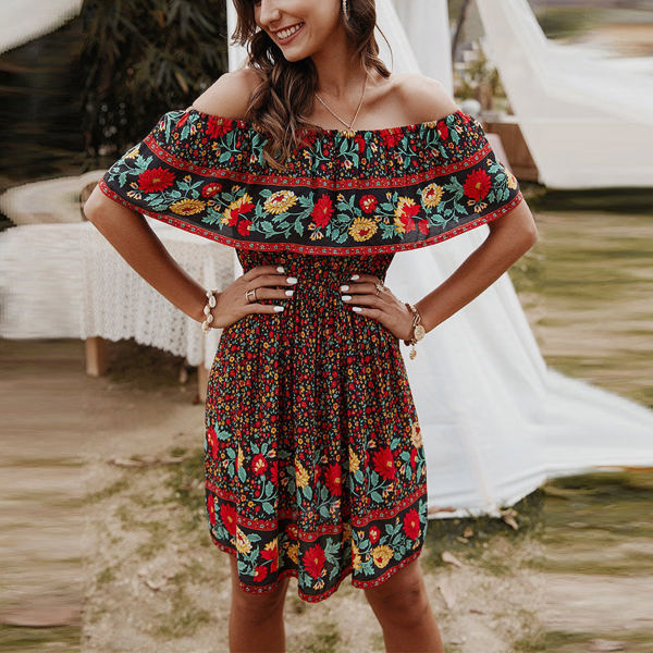 Love Kuza Bohemian Bloom Border Dress