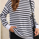  Love Kuza -Metro Pop Stitch Stripe Sweater