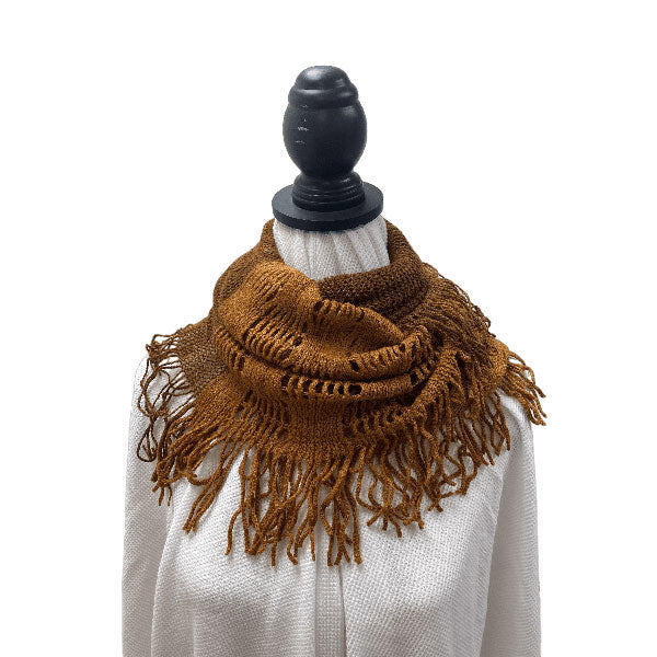 Love Kuza Camel Fringe Duo Infinity Scarf