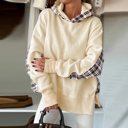  Love Kuza - Plaid & Cozy Contrast Hoodie