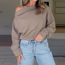  Love Kuza - Soft Embrace Off-Shoulder Waffle Top
