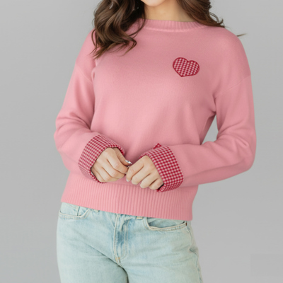 Love Kuza - Sweet Little Gingham Knit Sweater