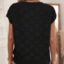  Love Kuza Breezy Check Knit Cap Sleeve Top