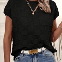  Love Kuza Breezy Check Knit Cap Sleeve Top