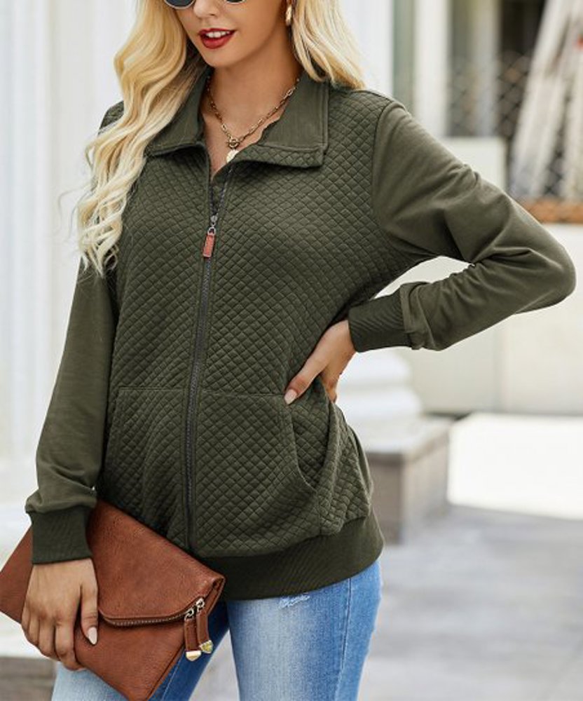 Love Kuza Quilted Charm Light Zip-Up