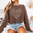  Comfort Colors® Leopard Heart Long Sleeve Shirt, Cheetah Print Heart Shirt, Animal Print, Valentines Day Shirt for Women, Love Shirt